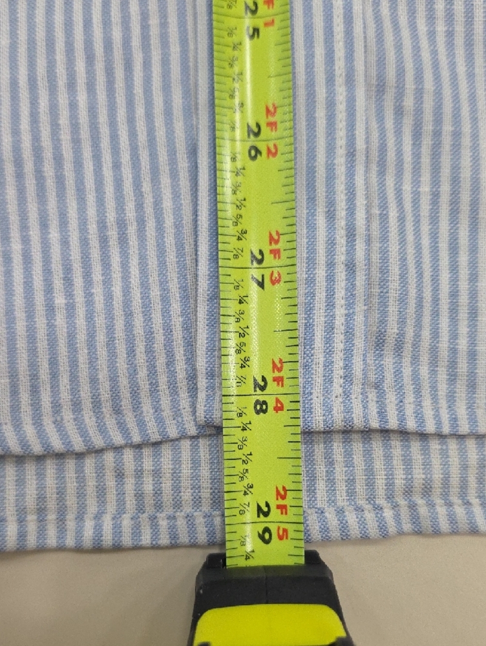 Lacoste Men’s Light Blue & White Striped Button-Down 56% Linen, S(38), NWOT - Picture 14 of 16